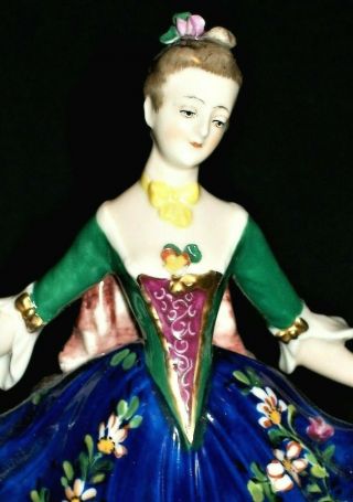 Antique German Dresden Volkstedt Lady Dancer Doll Porcelain Figurine