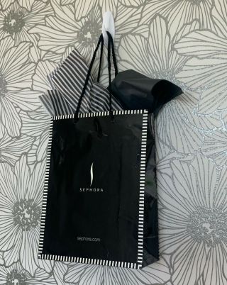 Vintage Sephora Retro Stripe Trim 12x9 " Store Shopping Paper Bag,  Gift Wrap Tissue