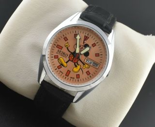 Vintage Seiko Mickey Mouse Automatic 17 Jewels Japan Made Men 