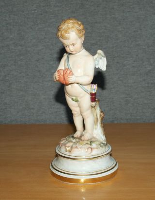 Antique Meissen Porcelain L116 Cupid Mending A Broken Heart - Heinrich Schwabe