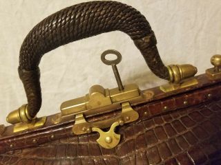 Antique ABM BESTHOFF AND SON York NY Aligator Skin Leather Doctors Bag WOW 3