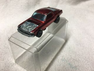 Vintage Hot Wheels Redline 1968 Custom Mustang - Red - (hk) No Hood