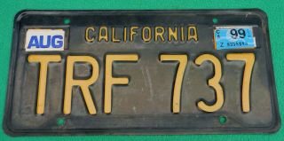 Vintage Black California License Plate