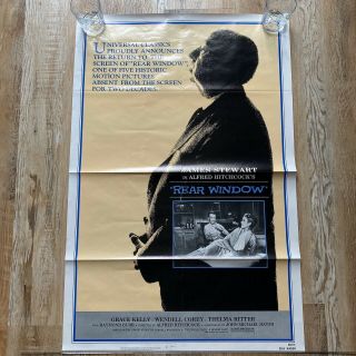 Vintage Movie Poster 1 Sheet 1983 Rear Window Grace Kelly,  Wendell Corey 830178