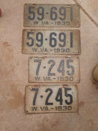 2 1930 West Virginia License Plates Large And Small Sizes