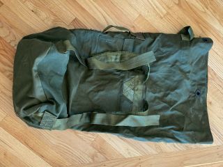 Vintage Us Army Duffel Bag W/ Knapsack - Type Straps Looks/smells Like It " S