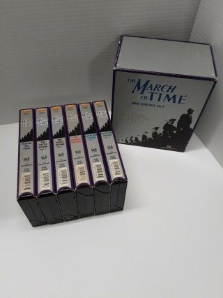 The March Of Time America At War Vhs 6 Tapes 1987 Set.  Vintage.