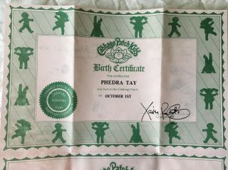 VTG 1980 ' s Cabbage Patch Kids Birth Certificate/Adoption Papers Inserts 3
