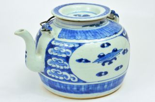 19th Chinese Qing Vietnamese Market Blue White Porcelain Teapot 清 越南瓷器 Gốm Sứ Cổ