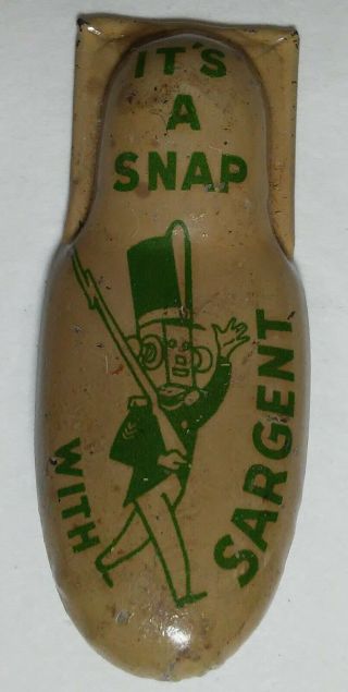 Vintage Tin Toy Clicker “it’s A Snap With Sargent " Usa Kirchhoff Noise Maker