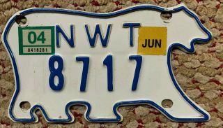 2004 Northwest Territories Nwt Canada Motorcycle Cycle Polar Bear License Plate