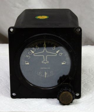 Vintage Us Navy Directional Gyroscope Indicator Naf 1318 - 3,  Sperry 674174,  Gyro