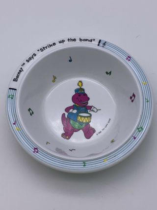 Vintage 1992 Barney The Dinosaur Says Strike Up The Band Bowl The Lyons Group