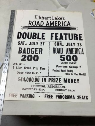 4 Road America June Sprints 500 Posters 1968 Elkhart Lake 0714 - 17