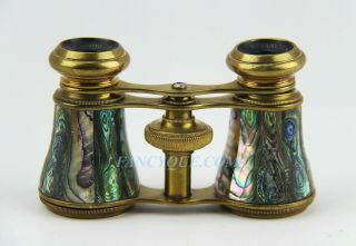 Antique Fancy Abalone Mother Of Pearl French Opera Glasses 35