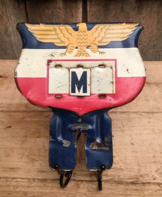 Vintage Die Cut Patriotic Eagle Flag Graphic Car Motorcycle License Plate Topper
