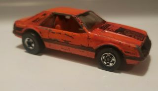 Vintage Post Redline Era 1981 Hot Wheels Orange Turbo Mustang Bw 3 Pk Exclusive