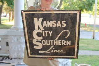 Kansas City Southern Lines Railway Railroad Train Gas Oil 20 " Metal Sign