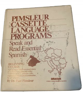 Spanish Vintage Pimsleur Cassette Language Programs - Beginning Course,  1966.