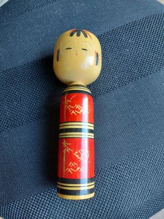 Vtg Japanese Kokeshi Wood Doll Hand Painted Carved Doll Signed Some Wear