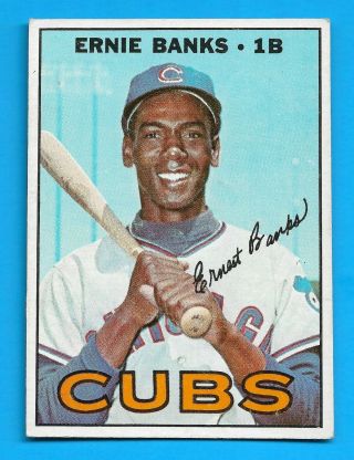 1967 Topps Set Break Ernie Banks Chicago Cubs 215 Baseball Card - Exmnt