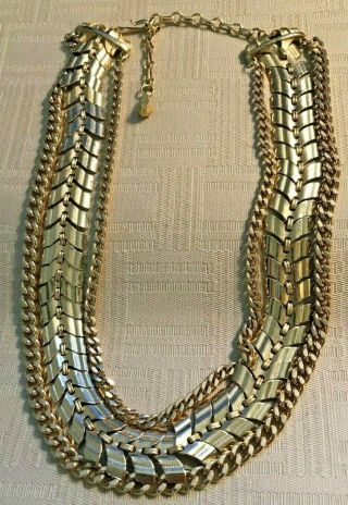 Coro Vintage Gold Tone Multi - Strand Necklace Signed