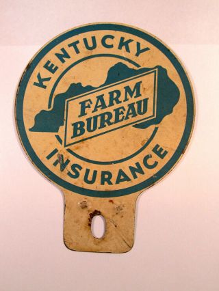 Vintage Farm Bureau Insurance Automobile Kentucky License Plate Topper