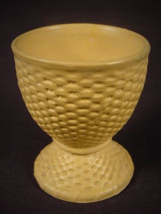 Rare Antique 1800s Signed Egg Cup 1 Yellow Ware Cane Caneware