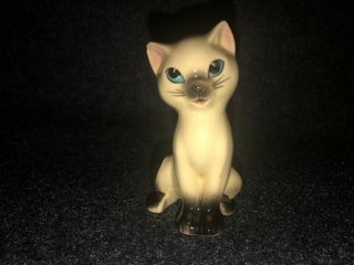 Vintage Siamese Figurine Porcelain Blue Eyes ? Cat Seal Point