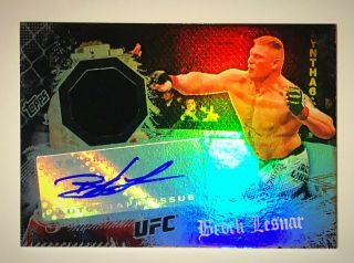2010 Topps Ufc Main Event Brock Lesnar Auto Ring - Worn Relic Wwe Autograph