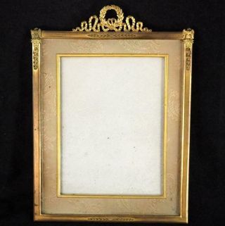Antique French Empire Gilt Dore Bronze Photo Frame French Imperial Eagle