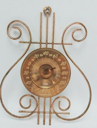 Vintage Cooper Lyre Wall Thermometer