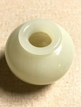 Vintage Perfume Or Snuff Bottle White Jade? Light Green Colored Banded