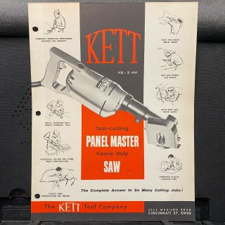 Vtg Kett Tool Co Brochure Panel Master Saw Ks - 3 Am Ks - 1 - Am Ks - 4am 1962