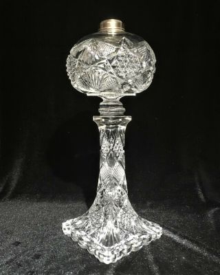 Very Rare No.  1 Eapg Antique Oil Lamp Kerosene Early American Press Cut Glass