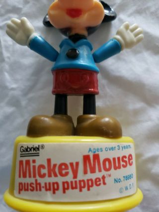 Vintage 1977 Disney Mickey Mouse Push Up Puppet - Made by Gabriel 2
