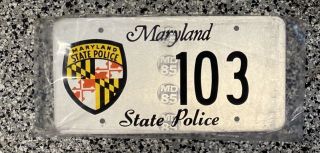 Vintage Maryland State Police License Plates Tag 103 (pair)