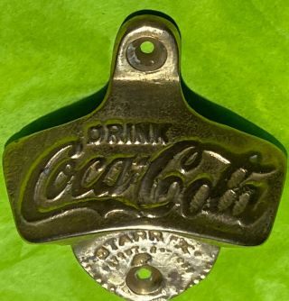 Vintage Brass Starr X Drink Coca - Cola Wall Mount Bottle Opener