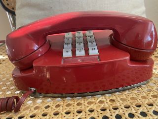 Vintage Western Electric Red Princess Push Button Touch Tone Phone