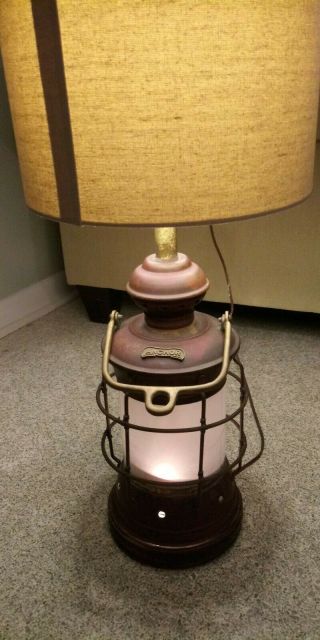 Antique Brass Marine Anchor Brand Oil Lantern Converted To Electric Dual Light