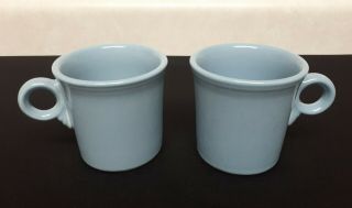 Set Of 2 Vintage Homer Laughlin Fiestaware Periwinkle Blue Coffee Mugs Retired