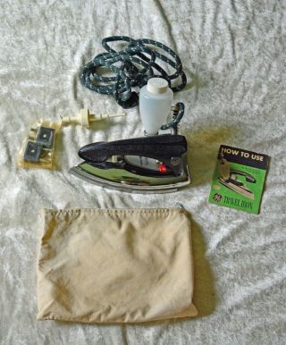 Vintage Mini Travel Steam - Spray Iron With Travel Case,  General Electric