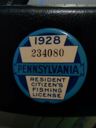 1928 Pa Pennsylvania Fishing License