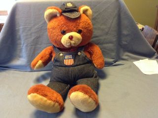 Vintage Union Pacific Teddy Bear Railroad Overalls And Hat Plush 21”