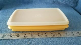 Vintage Tupperware Deli Lunch Meat Cheese Keeper Container 816 - 14 Yellow