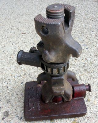 Unusual Vtg Antique Simplex Cast Iron Railroad Jack Lift Barn House Screw