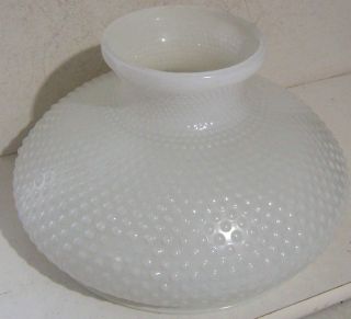 Vintage White Milk Glass Hobnail Hurricane Lamp Shade For Table Or Hanging Lamp