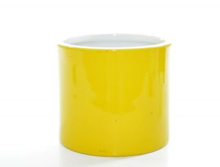 A Chinese Yellow - Enamel Porcelain Brush Pot