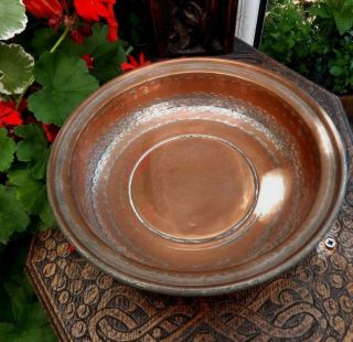 Antique Silver Washed Copper & Brass Bowl Dish Qajar Dynasty Islamic Middl East