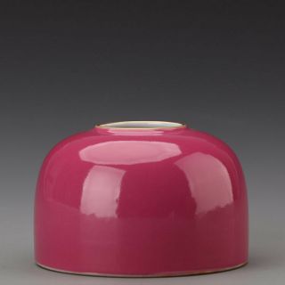 Qing Yongzheng Mark China Antique Porcelain Carmine Glaze Water Glenoid Jar Pot